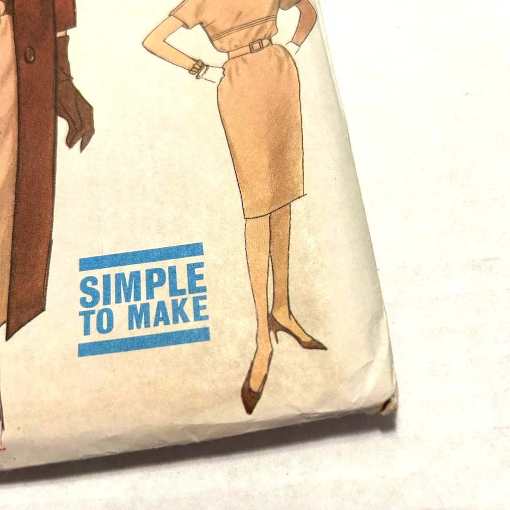 Simplicity Vintage 1960's Pattern #4072‎ Misses Dress Coat Scarf Size 12